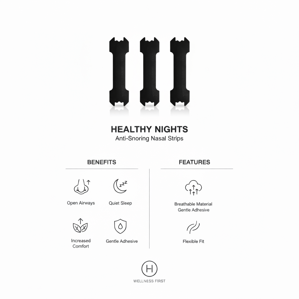 Black Anti-Snoring Nasal Strips - Futuristic Premium Design