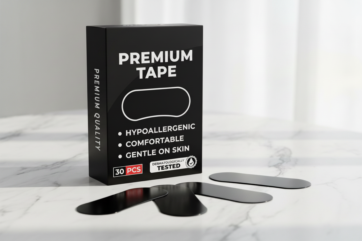 Premium Black Mouth Tape for Sleep - Anti-Snoring Solution
